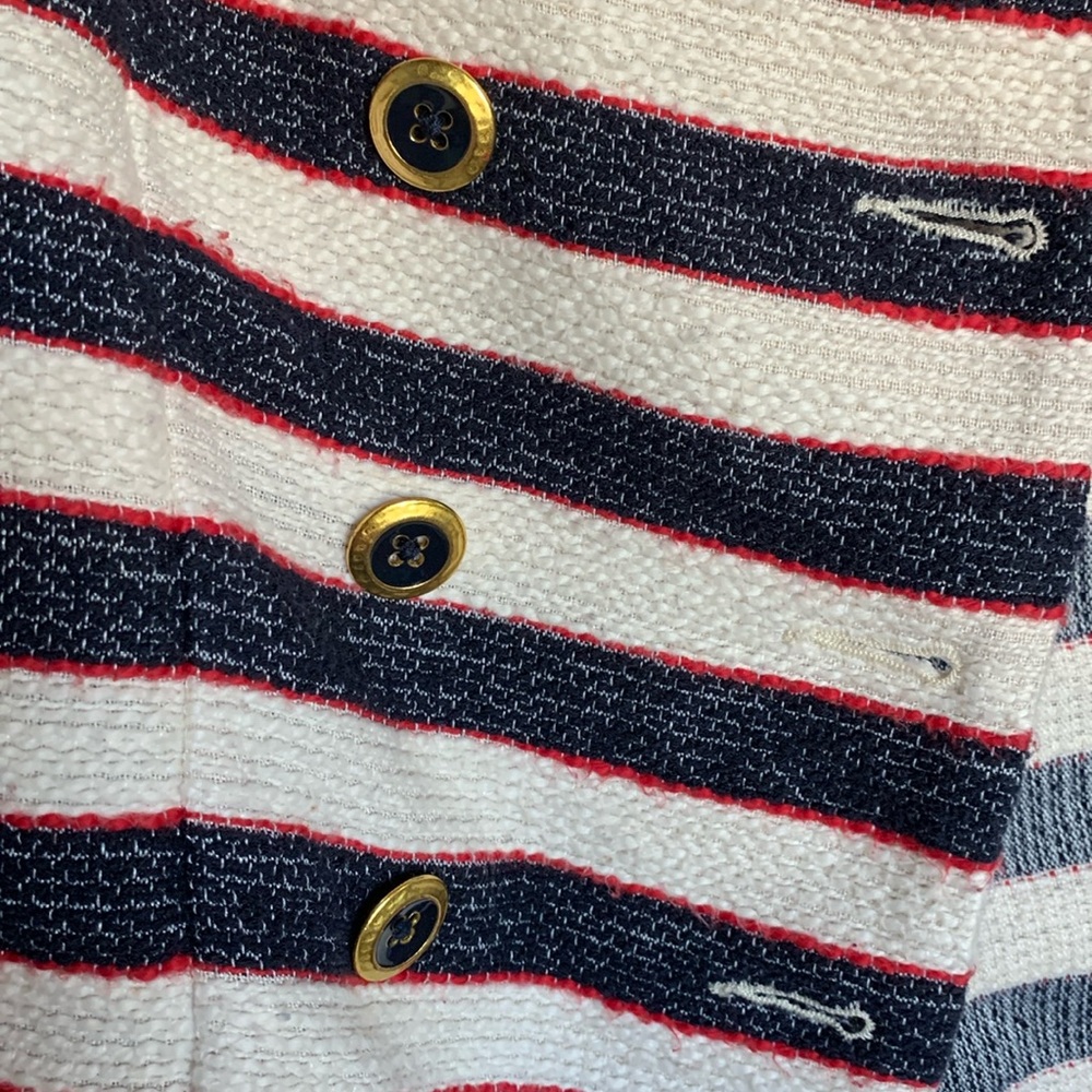 Cabi women’s blazer jacket unlined red cream blue size 8 nautical coastal office - Picture 11 of 17
